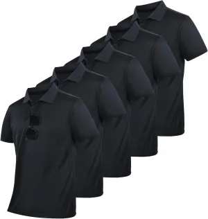Mens Polo Shirts Short Sleeve,1 Pack/5 Pack Quick Dry Moisture Wicking Polos Workout Golf Shirts for Men