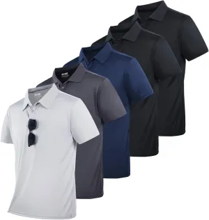 Mens Polo Shirts Short Sleeve,1 Pack/5 Pack Quick Dry Moisture Wicking Polos Workout Golf Shirts for Men