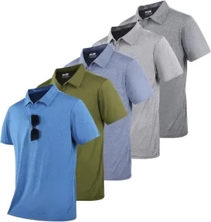 Mens Polo Shirts Short Sleeve,1 Pack/5 Pack Quick Dry Moisture Wicking Polos Workout Golf Shirts for Men