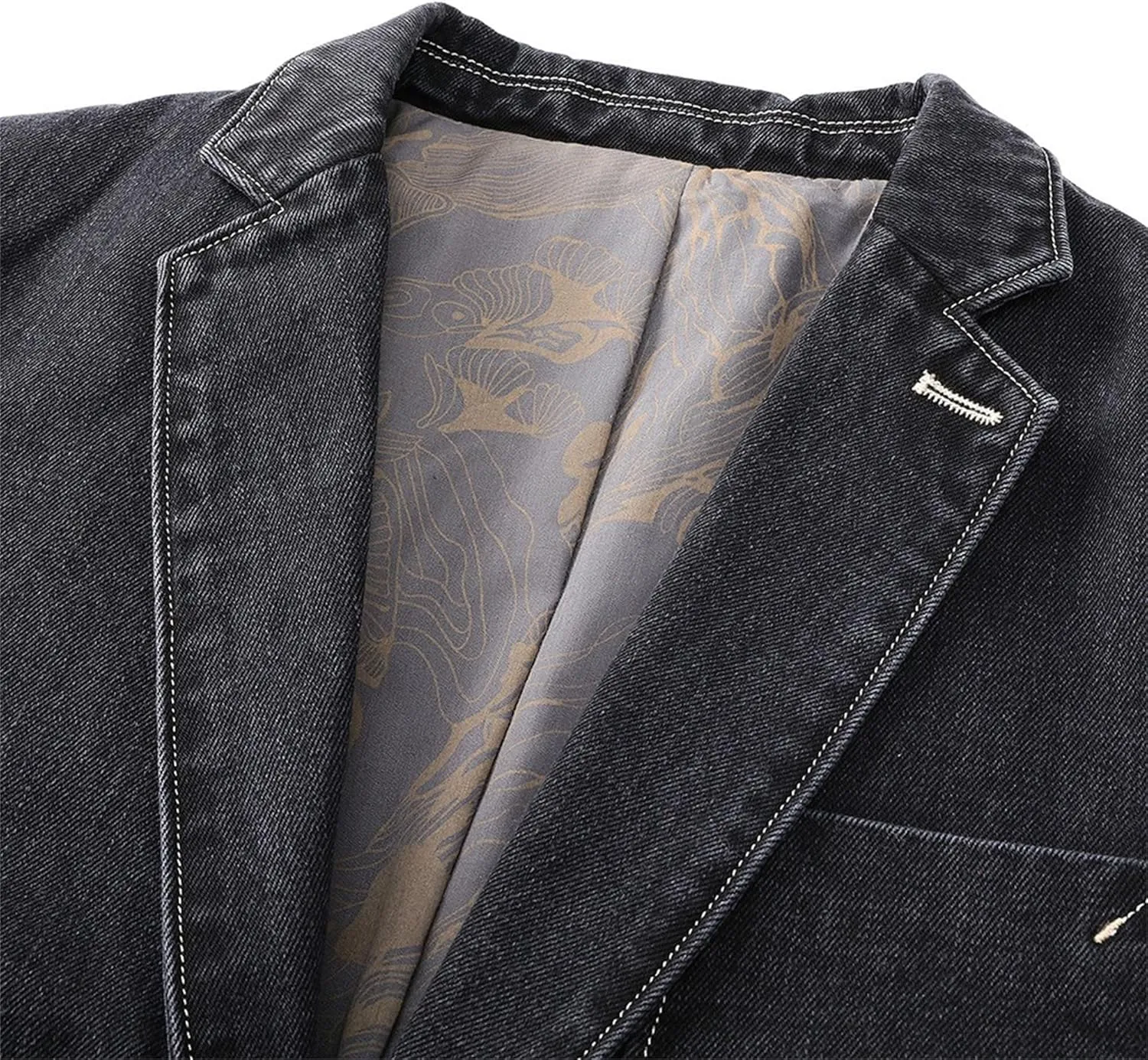 Men's Tailored Slim Denim Blazer Wrinkle Resistant Office Casual Jacket Multiple Color Choices