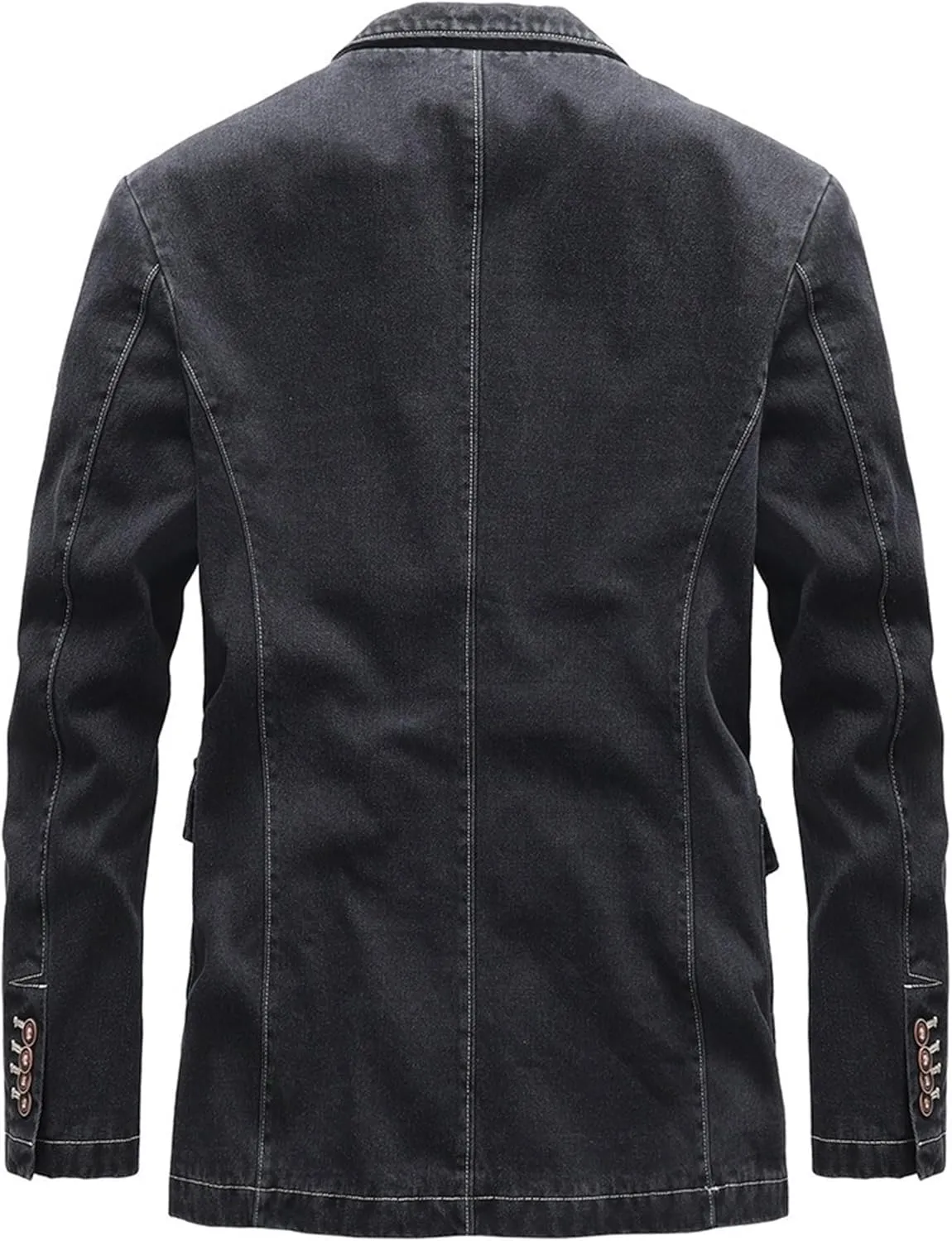 Men's Tailored Slim Denim Blazer Wrinkle Resistant Office Casual Jacket Multiple Color Choices