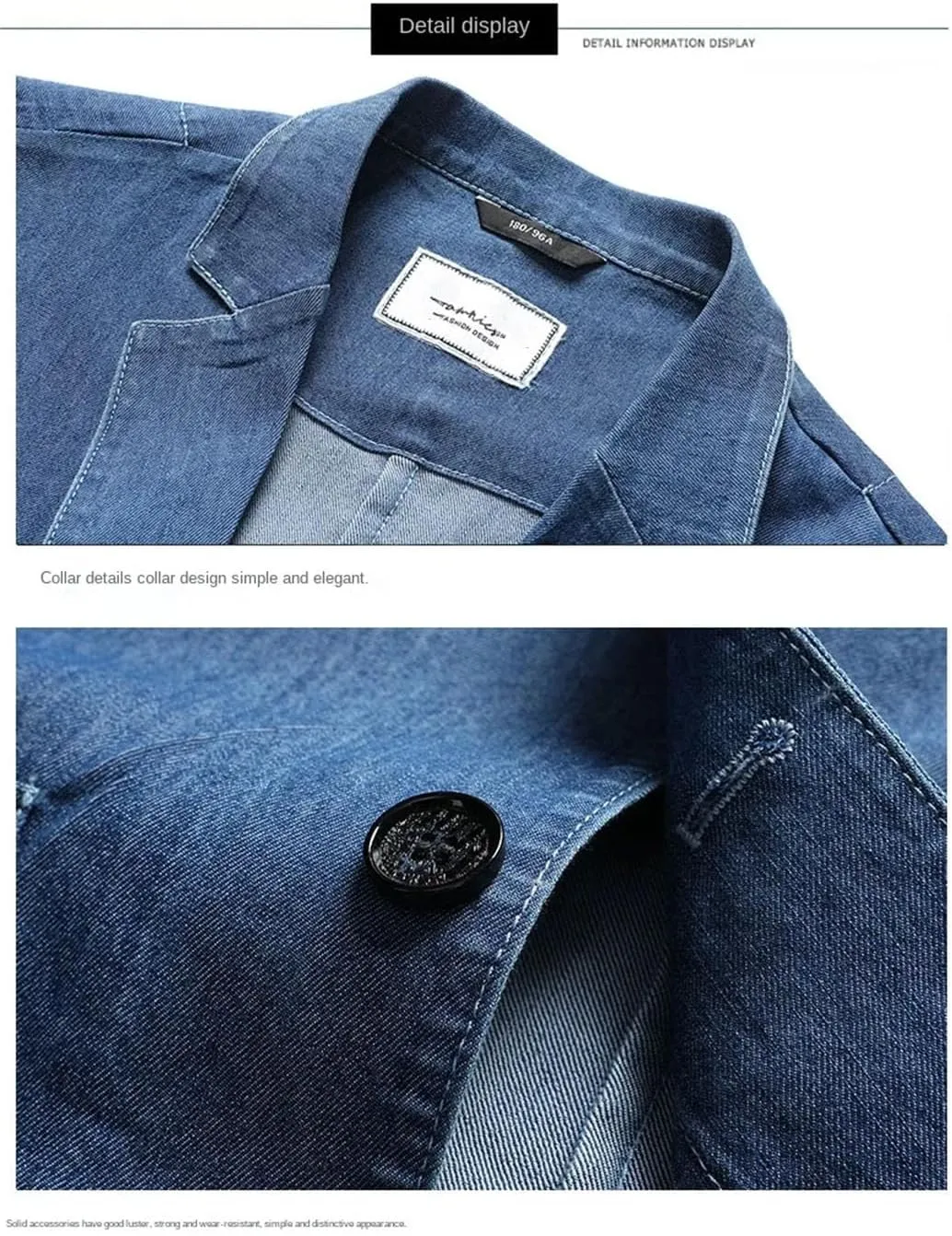 Men's Thin Cotton Suit Jacket Two Button Lapel Loose Denim Blazer Plus Size Pocket Casual Outerwear