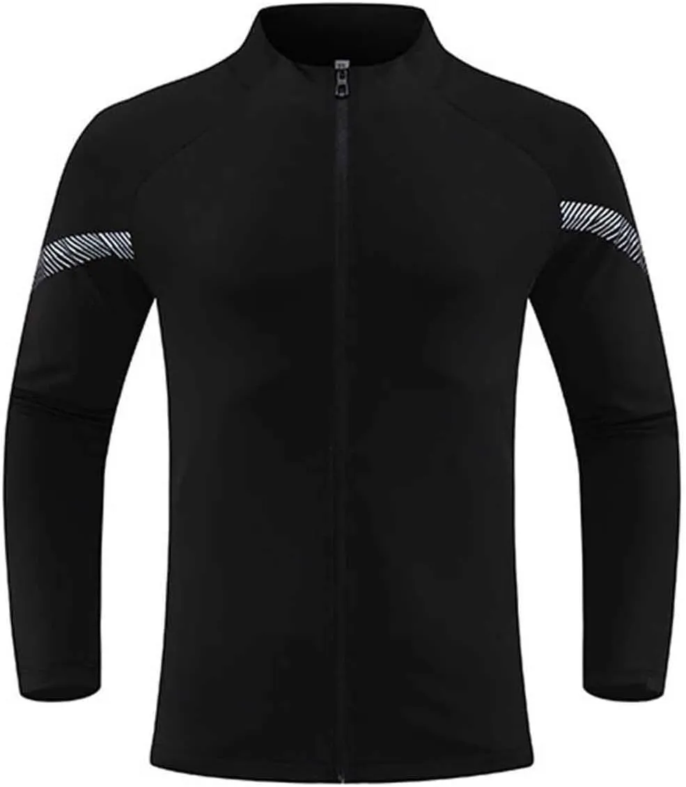Mens Zip Up Sports Shirts Slim Fit Long Sleeve Quick Dry Elastic Shirts for Men Running Gym Athletic Outwear