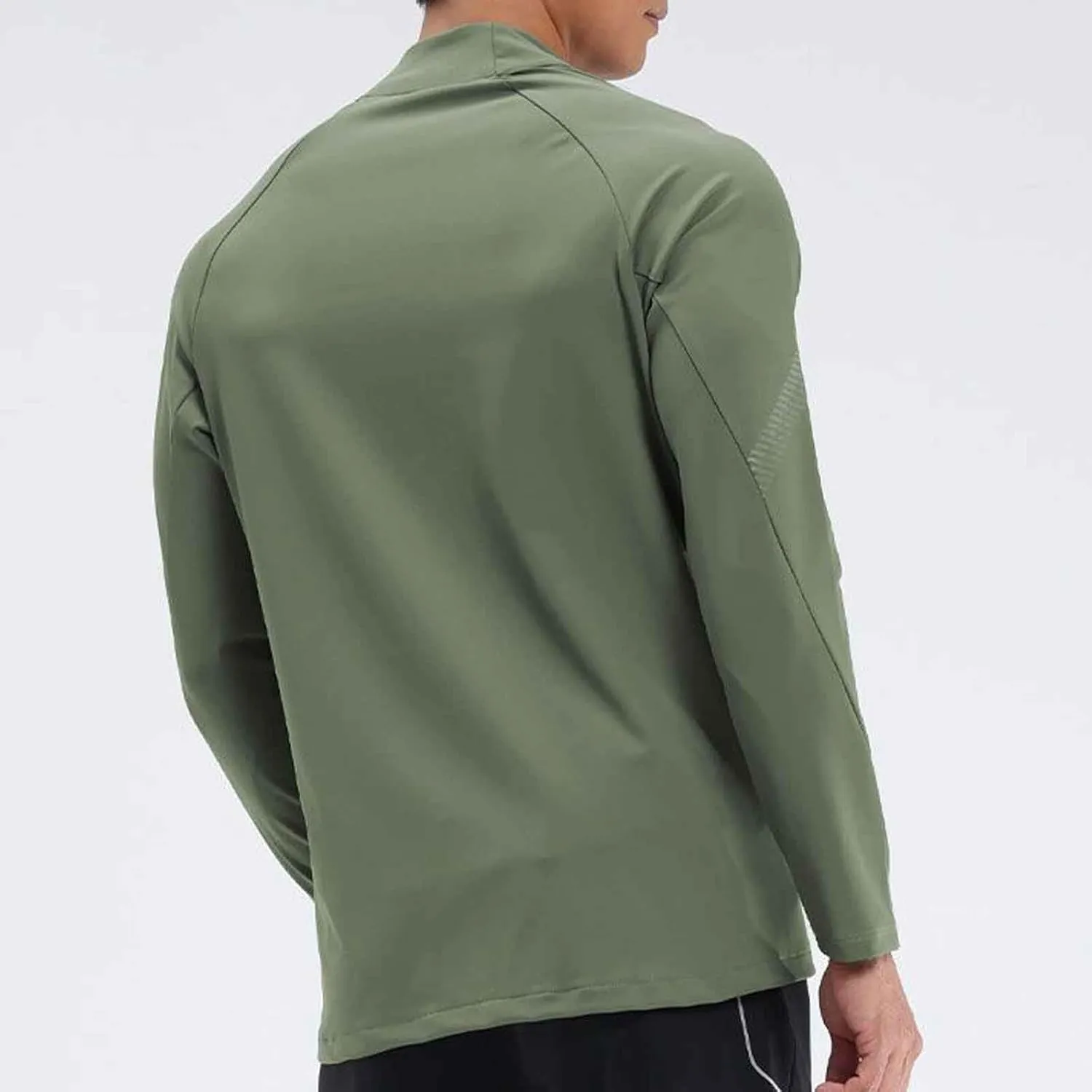 Mens Zip Up Sports Shirts Slim Fit Long Sleeve Quick Dry Elastic Shirts for Men Running Gym Athletic Outwear