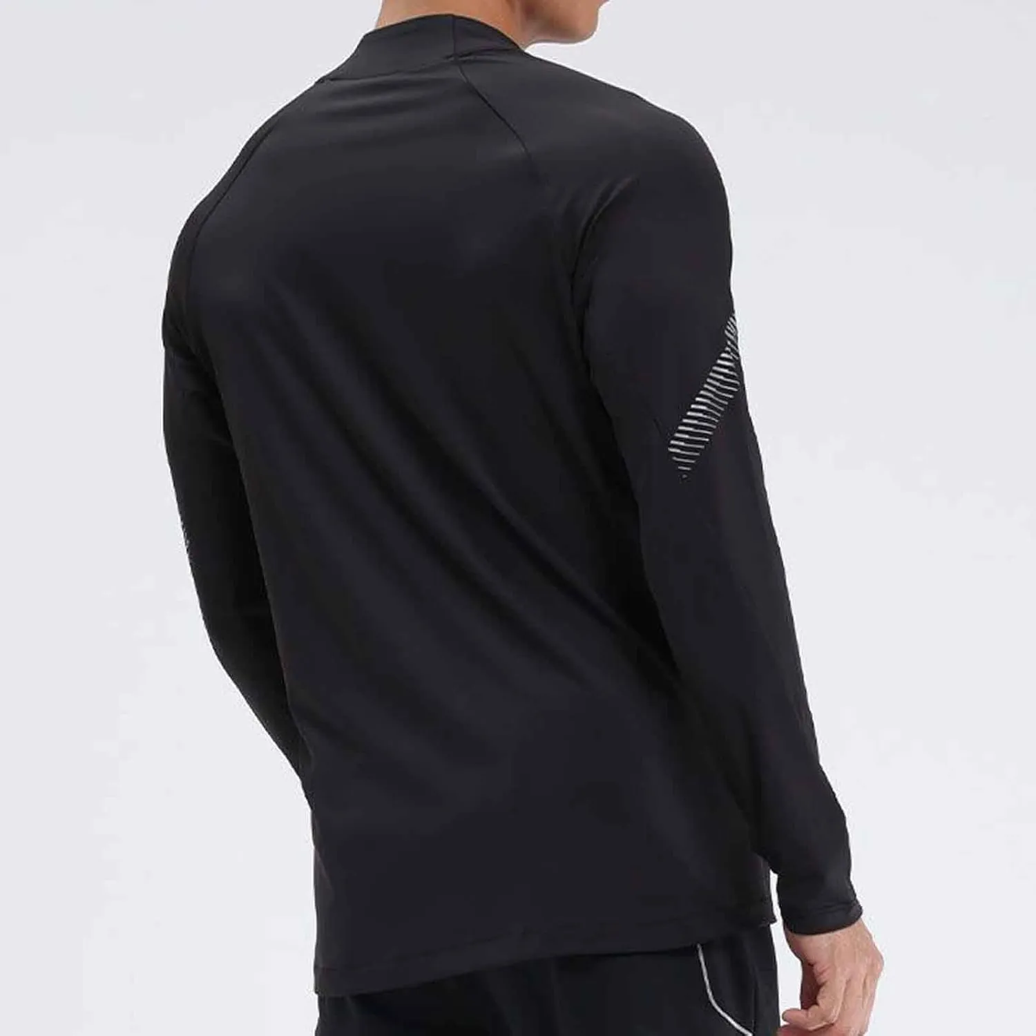 Mens Zip Up Sports Shirts Slim Fit Long Sleeve Quick Dry Elastic Shirts for Men Running Gym Athletic Outwear