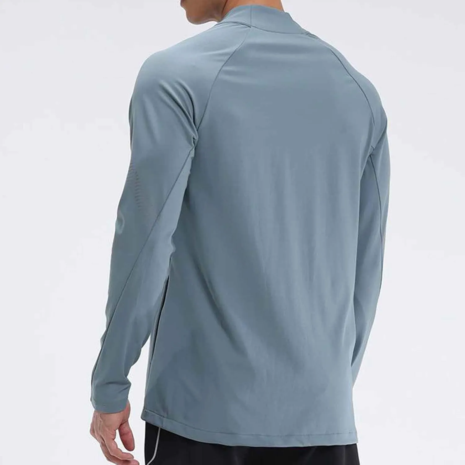 Mens Zip Up Sports Shirts Slim Fit Long Sleeve Quick Dry Elastic Shirts for Men Running Gym Athletic Outwear