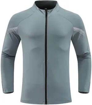 Mens Zip Up Sports Shirts Slim Fit Long Sleeve Quick Dry Elastic Shirts for Men Running Gym Athletic Outwear