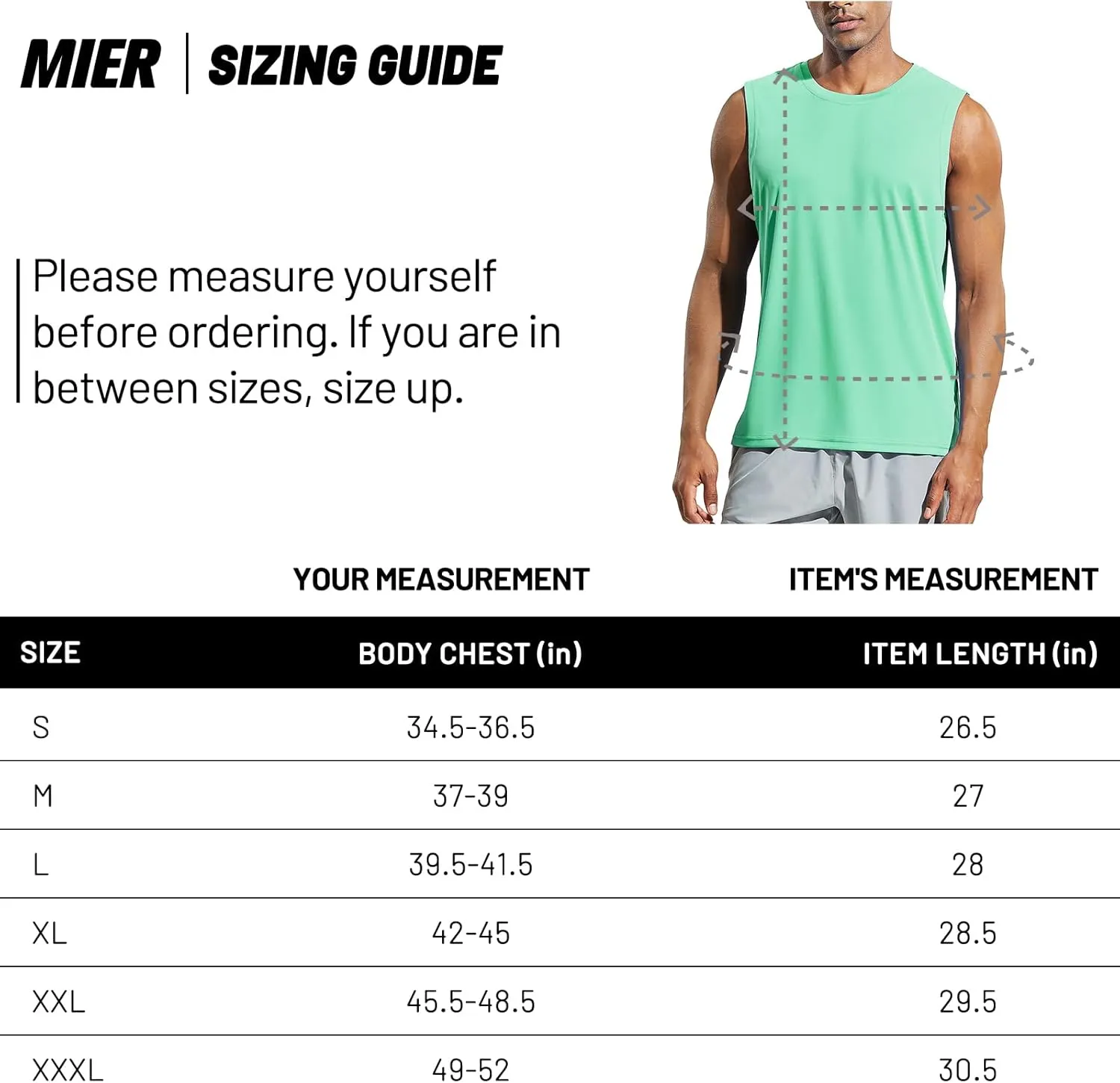 MIER Men's Workout Tank Tops UPF 50  Swim Shirts Quick Dry Running Sleeveless UV Protection Muscle Tees
