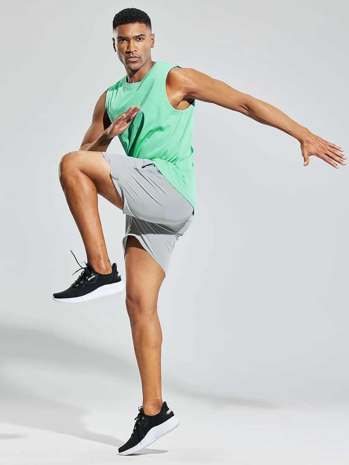 MIER Men's Workout Tank Tops UPF 50  Swim Shirts Quick Dry Running Sleeveless UV Protection Muscle Tees