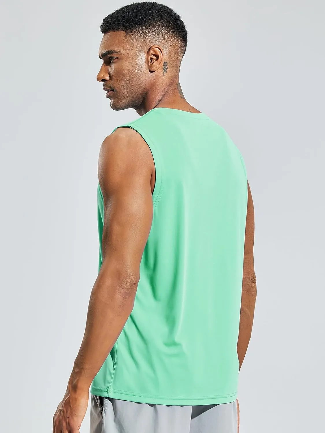 MIER Men's Workout Tank Tops UPF 50  Swim Shirts Quick Dry Running Sleeveless UV Protection Muscle Tees