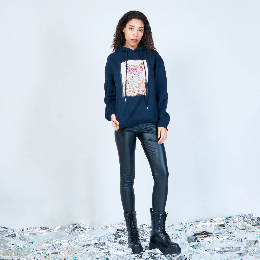Modern hoodie with vibrant animal graphic wholesale