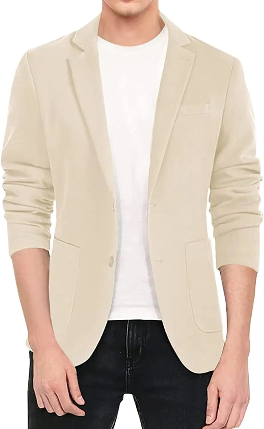 PJ PAUL JONES Men's Casual Knit Blazer Suit Jackets Two Button Lightweight Unlined Sport Coat