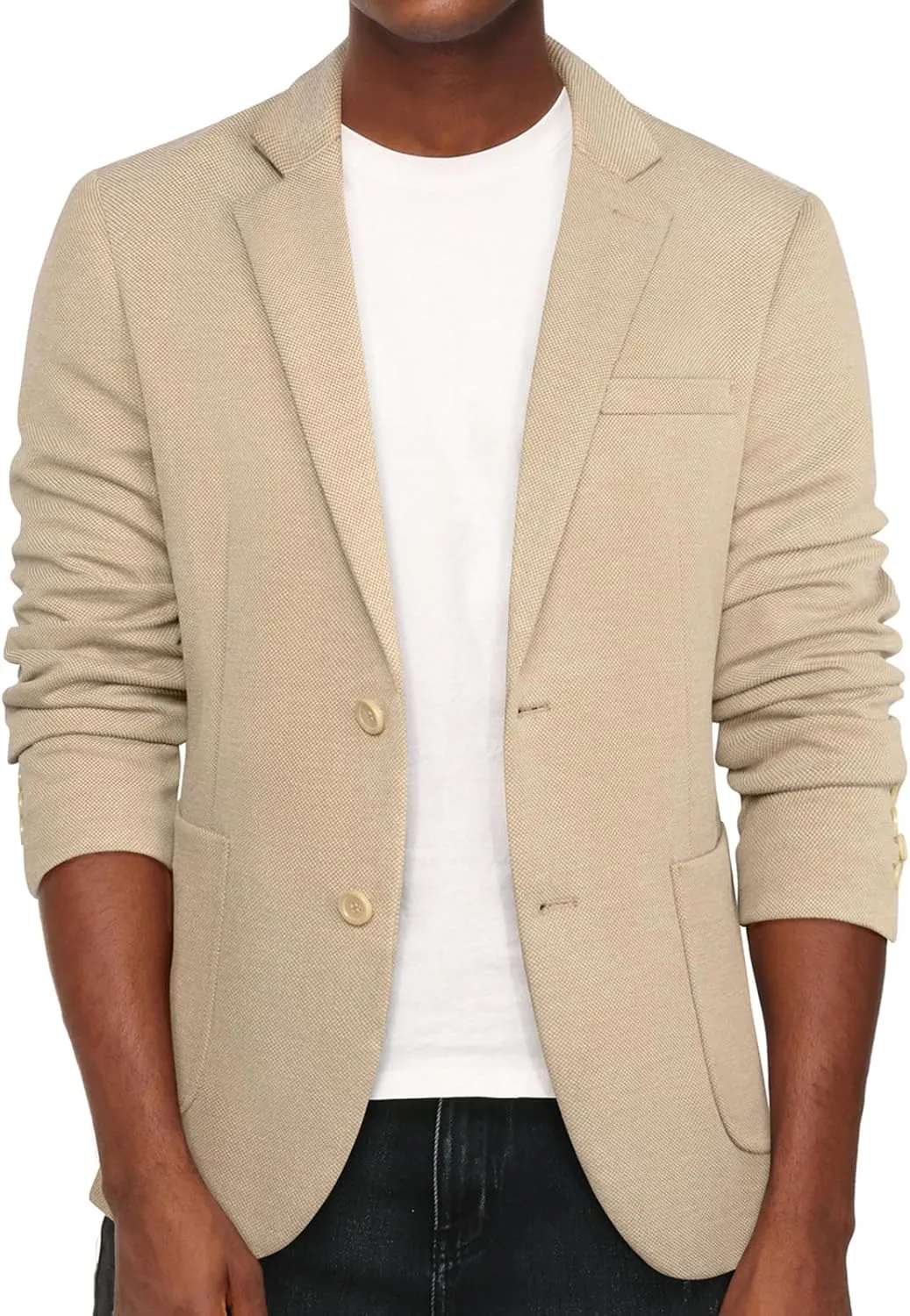 PJ PAUL JONES Men's Casual Knit Blazer Suit Jackets Two Button Lightweight Unlined Sport Coat