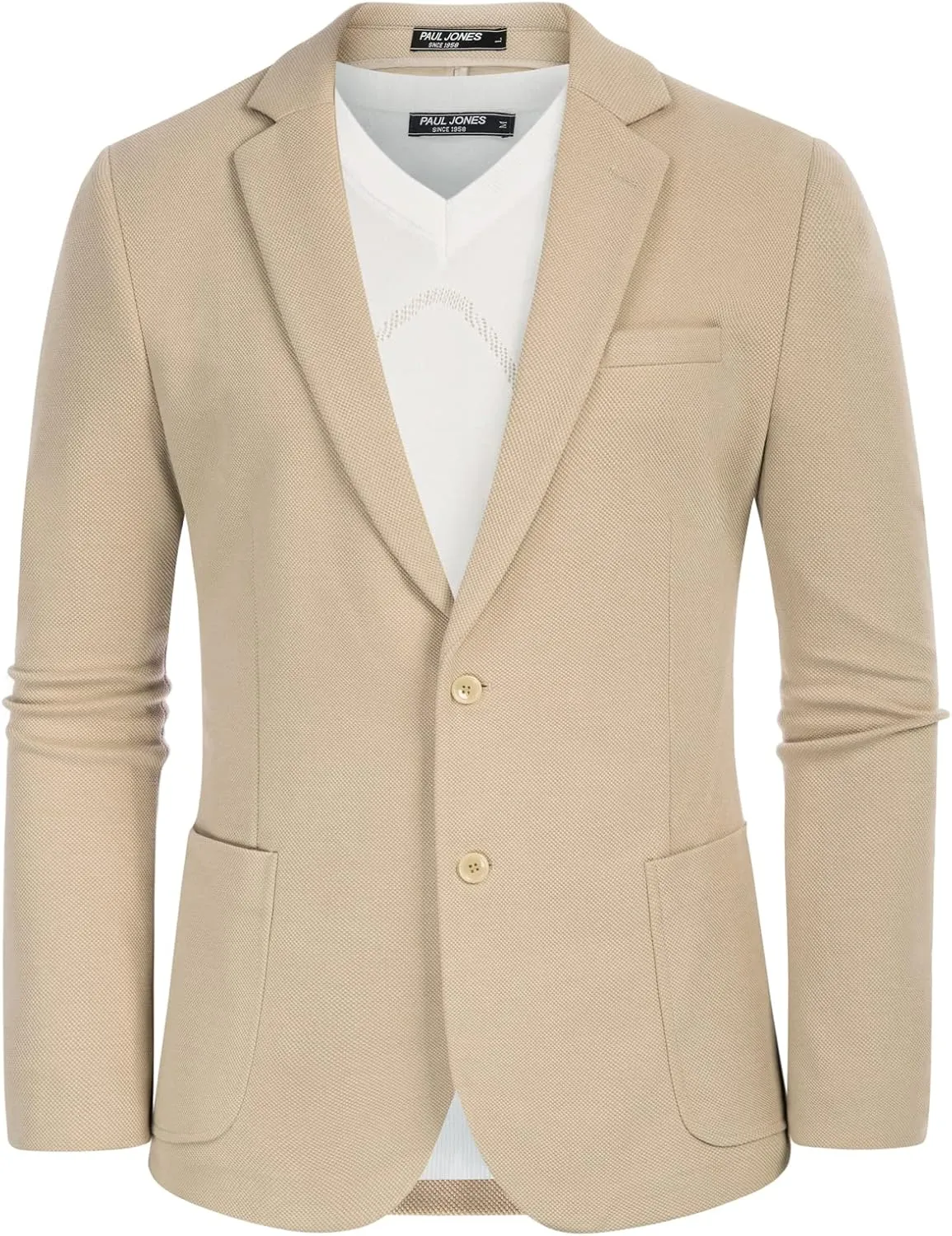 PJ PAUL JONES Men's Casual Knit Blazer Suit Jackets Two Button Lightweight Unlined Sport Coat