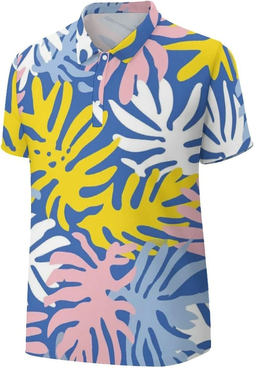 Polo Shirts for Men Dry Fit Hawaiian Graphics Golf Shirts Quick Dry Fun Tennis Short Sleeve Tees