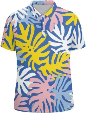 Polo Shirts for Men Dry Fit Hawaiian Graphics Golf Shirts Quick Dry Fun Tennis Short Sleeve Tees