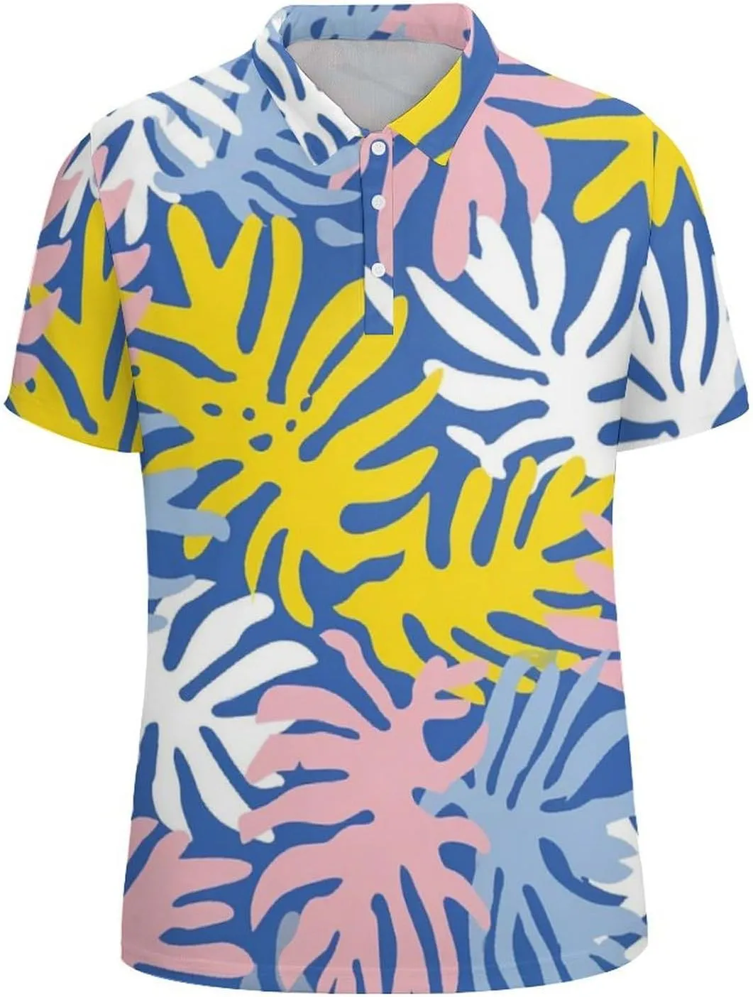 Polo Shirts for Men Dry Fit Hawaiian Graphics Golf Shirts Quick Dry Fun Tennis Short Sleeve Tees