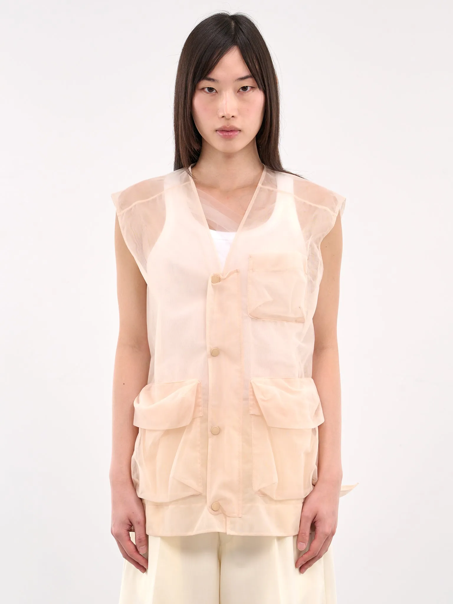 Sheer Utility Cargo Vest (5347D-0069-NUDE)