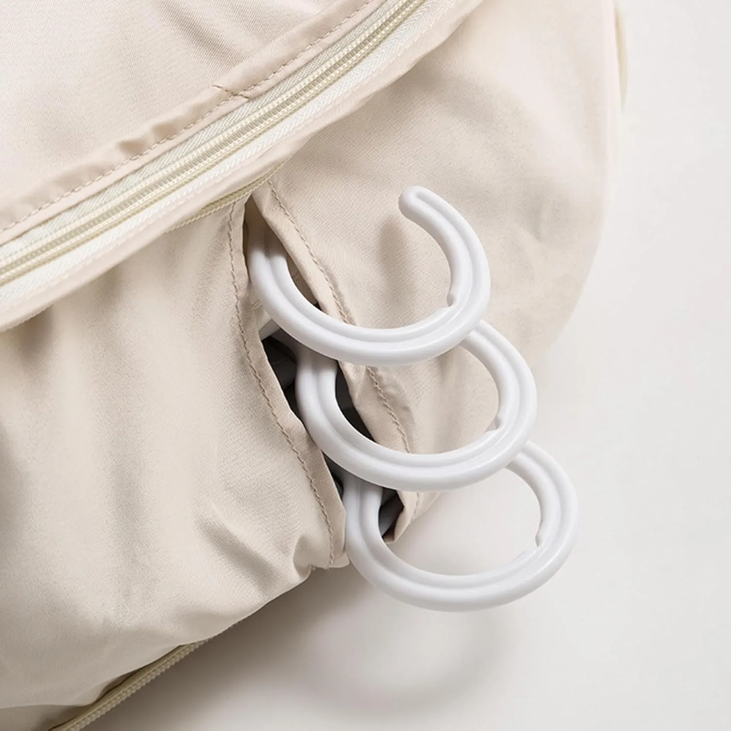 Space Saving Hanging Garment Bag, Space Saver Closet Organizers with Self Compression Zipper, Dust Cover Clothes Bags for Down Coat (A:35.4 * 22.83 * 5.9in, White)
