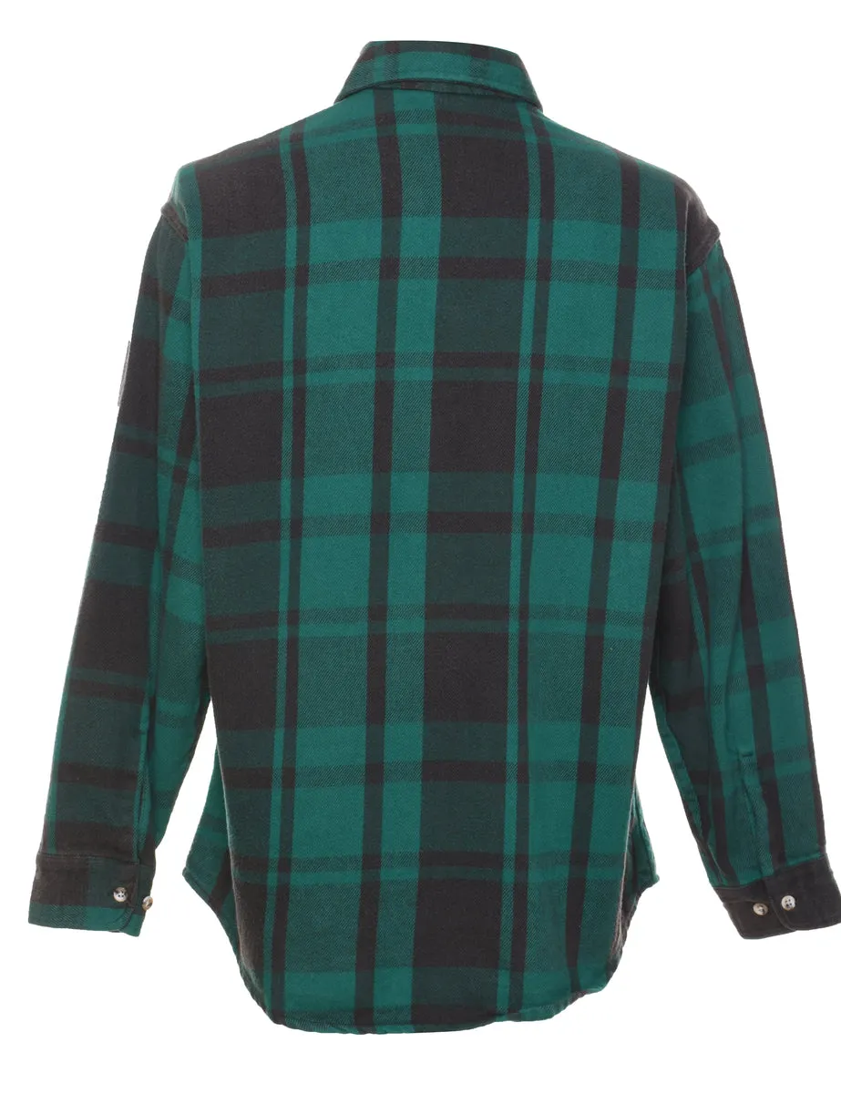St. John Bay Checked Dark Green & Black Shirt - L