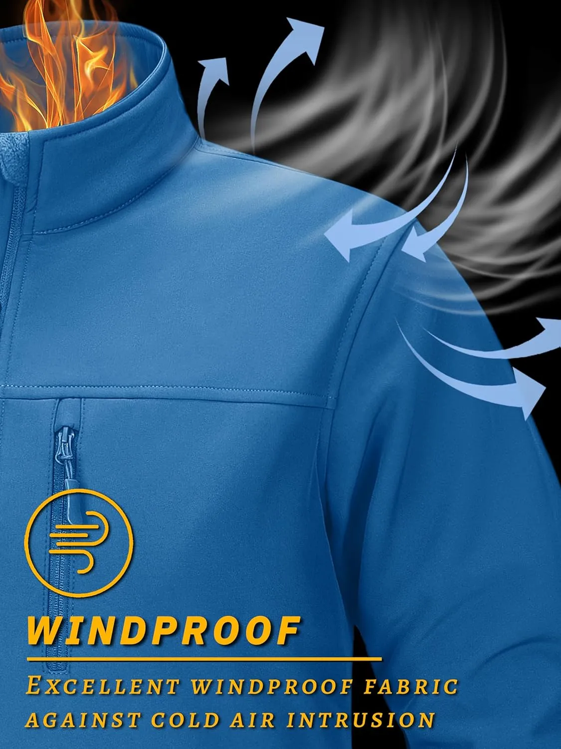 TACVASEN Men's Lightweight Softshell Jacket Fleece Lined Waterproof Tactical Soft Shell Rain Coats Windbreaker Outdoor