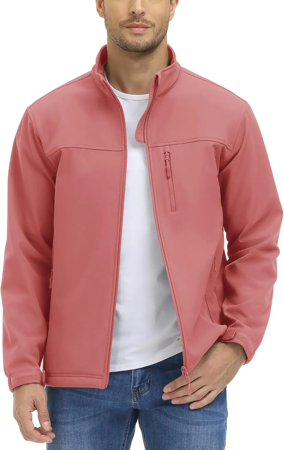 TACVASEN Men's Lightweight Softshell Jacket Fleece Lined Waterproof Tactical Soft Shell Rain Coats Windbreaker Outdoor