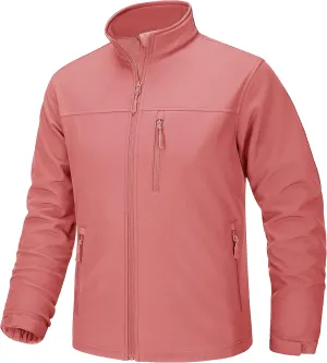 TACVASEN Men's Lightweight Softshell Jacket Fleece Lined Waterproof Tactical Soft Shell Rain Coats Windbreaker Outdoor