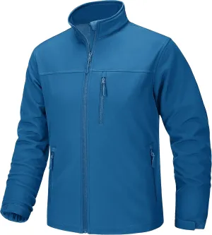 TACVASEN Men's Lightweight Softshell Jacket Fleece Lined Waterproof Tactical Soft Shell Rain Coats Windbreaker Outdoor