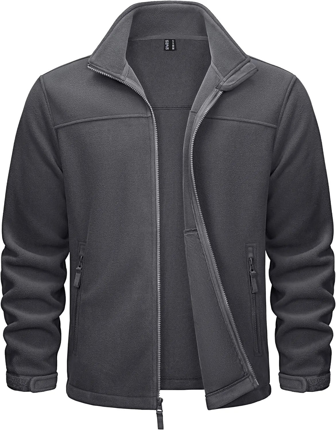 TACVASEN Men's Polar Fleece Jackets Lightweight Soft Winter Thermal Coats Outdoor Windproof Zip Up Jacket with Pockets