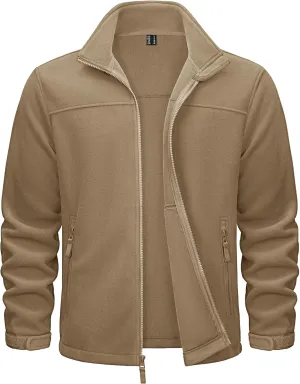 TACVASEN Men's Polar Fleece Jackets Lightweight Soft Winter Thermal Coats Outdoor Windproof Zip Up Jacket with Pockets