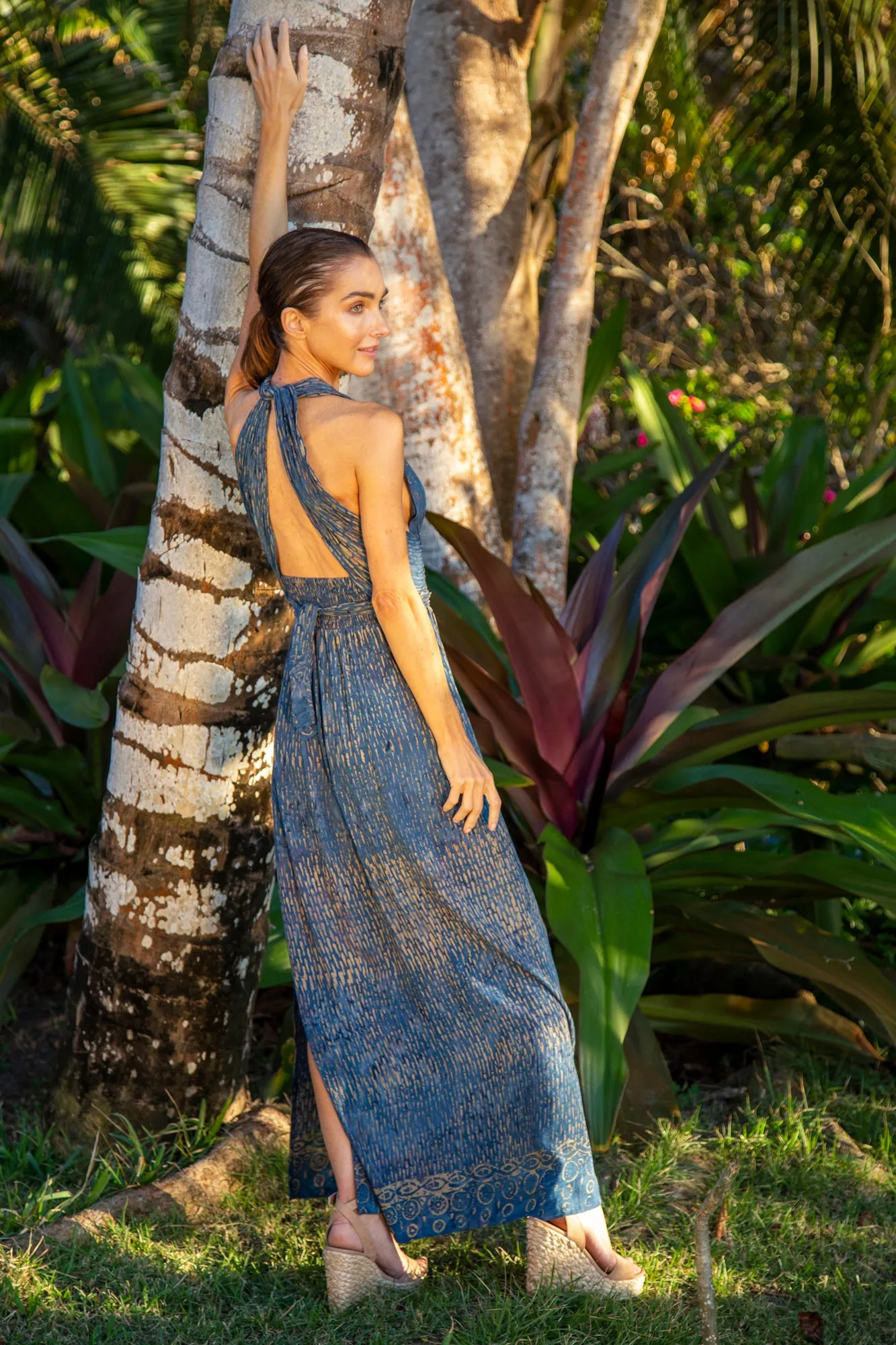 Tammy Infinity Dress in Batik Denim Rainbow
