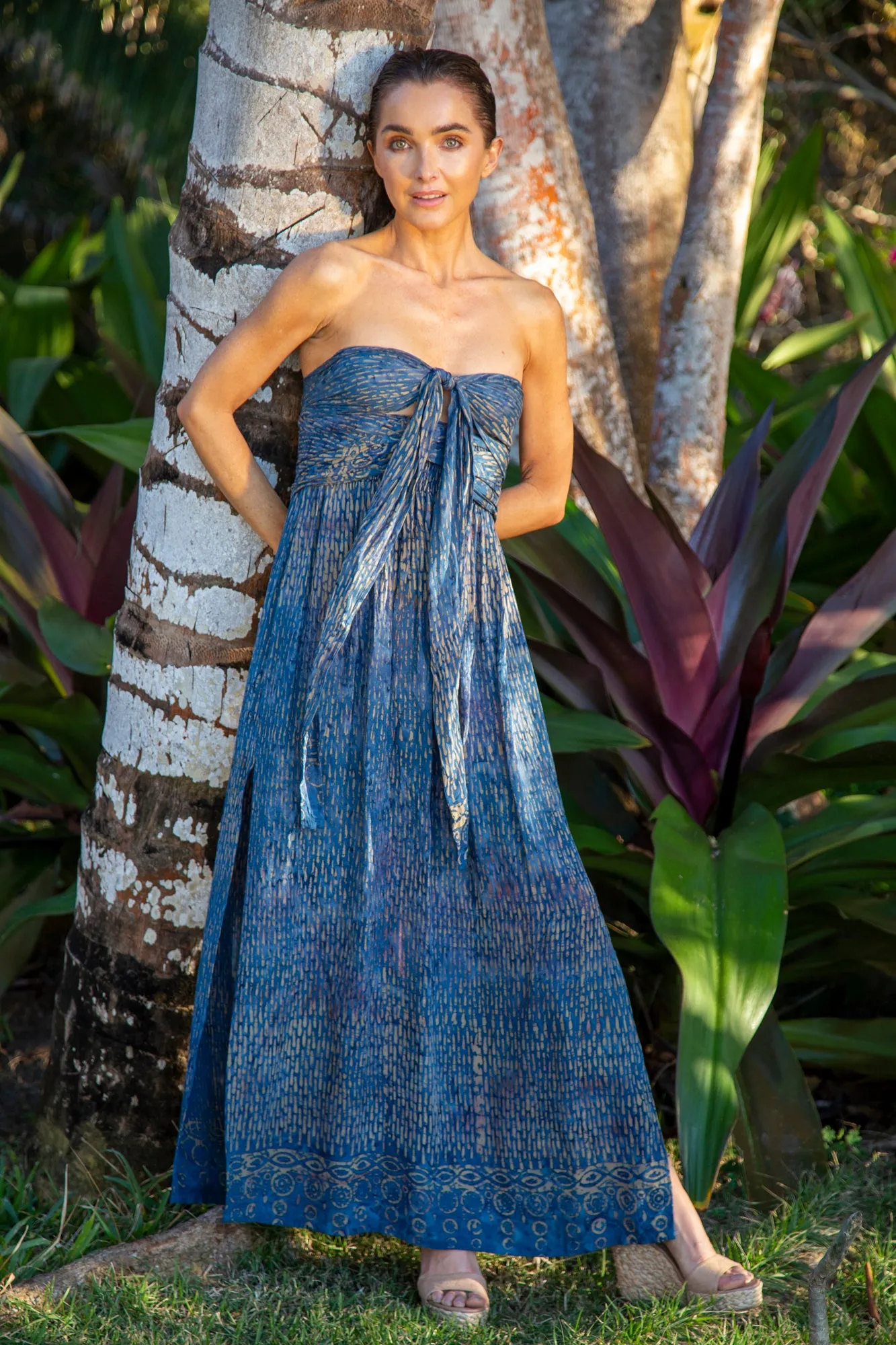 Tammy Infinity Dress in Batik Denim Rainbow