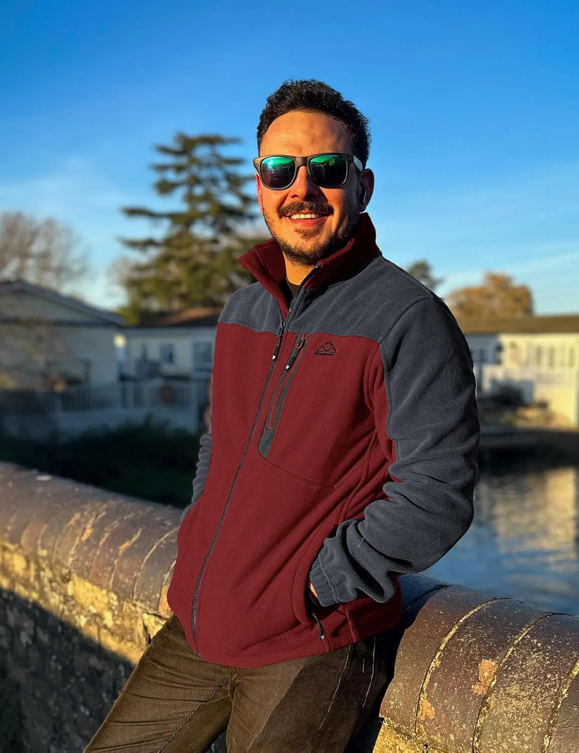 TBMPOY Men's Fleece Jackets Lightweight Full-Zip Fall Jacket Warm Winter Coats Outdoor Hiking with Pockets