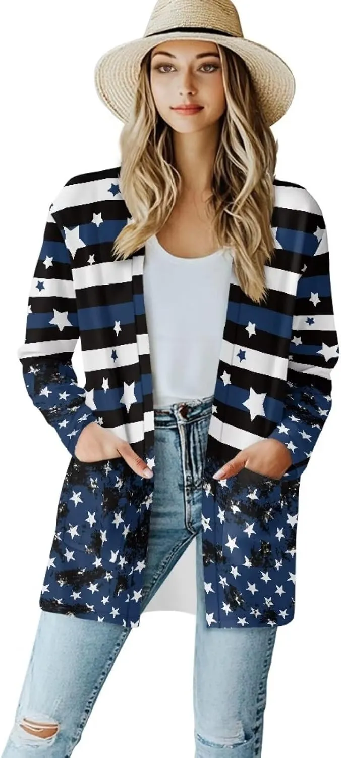 Trendy Cardigan for Women Long Sweater Open Front Cardigans Casual Lightweight Sweaters with Pockets