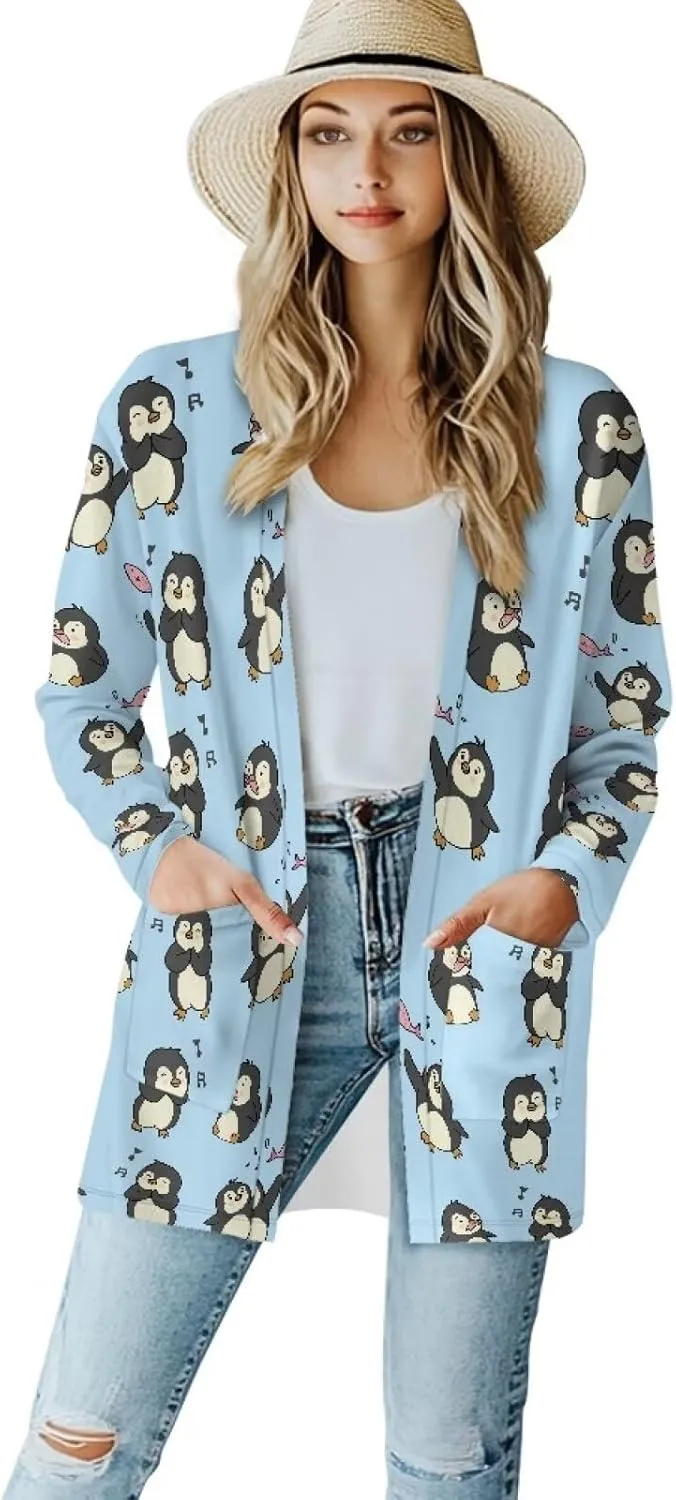 Trendy Cardigan for Women Long Sweater Open Front Cardigans Casual Lightweight Sweaters with Pockets
