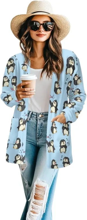 Trendy Cardigan for Women Long Sweater Open Front Cardigans Casual Lightweight Sweaters with Pockets