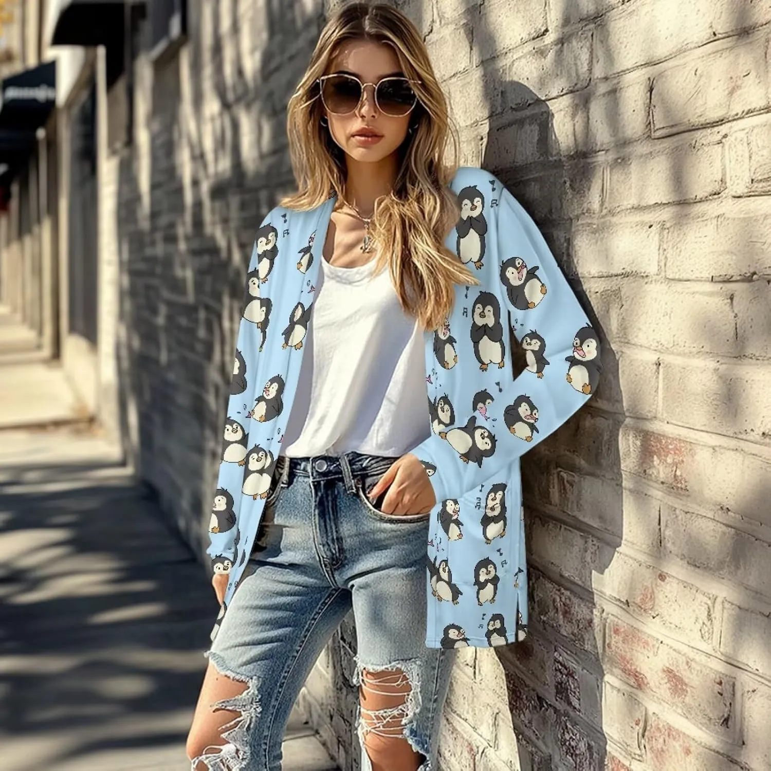 Trendy Cardigan for Women Long Sweater Open Front Cardigans Casual Lightweight Sweaters with Pockets