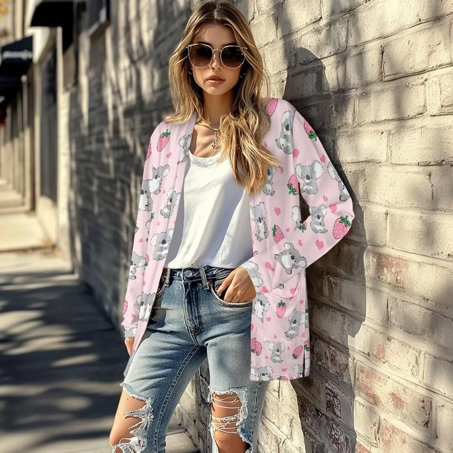 Trendy Cardigan for Women Long Sweater Open Front Cardigans Casual Lightweight Sweaters with Pockets
