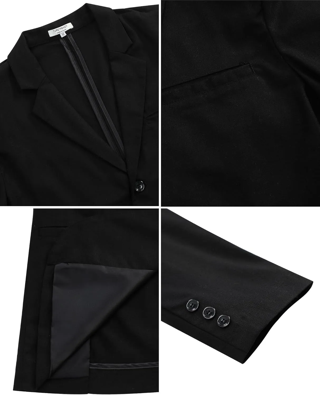 TURETRENDY Men's Casual Coat Lightweight Linen Blazer Regular Fit Sport Jackets Four Buttons Daily Suits