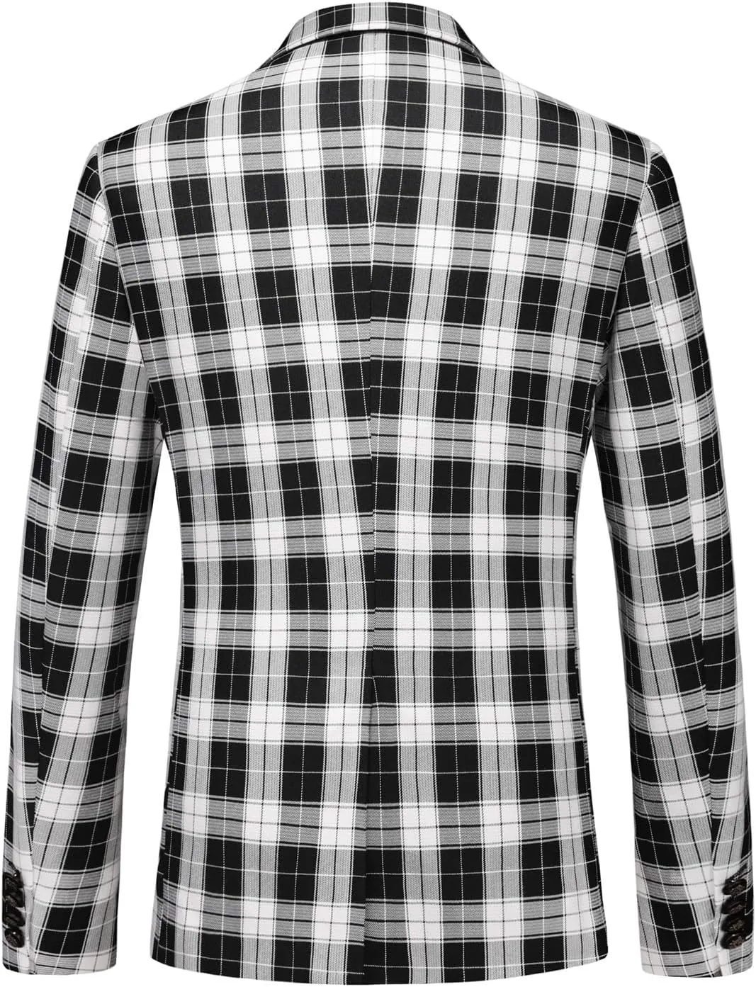UNINUKOO Men's Blazer Plaid Casual Slim Fit Sport Coats One Button Lightweight Checkered Suit Jacket