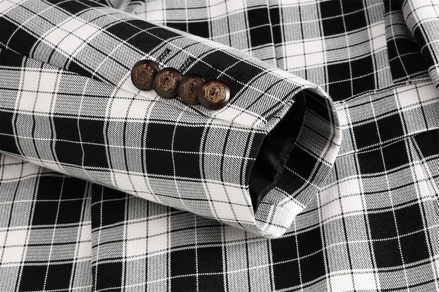 UNINUKOO Men's Blazer Plaid Casual Slim Fit Sport Coats One Button Lightweight Checkered Suit Jacket