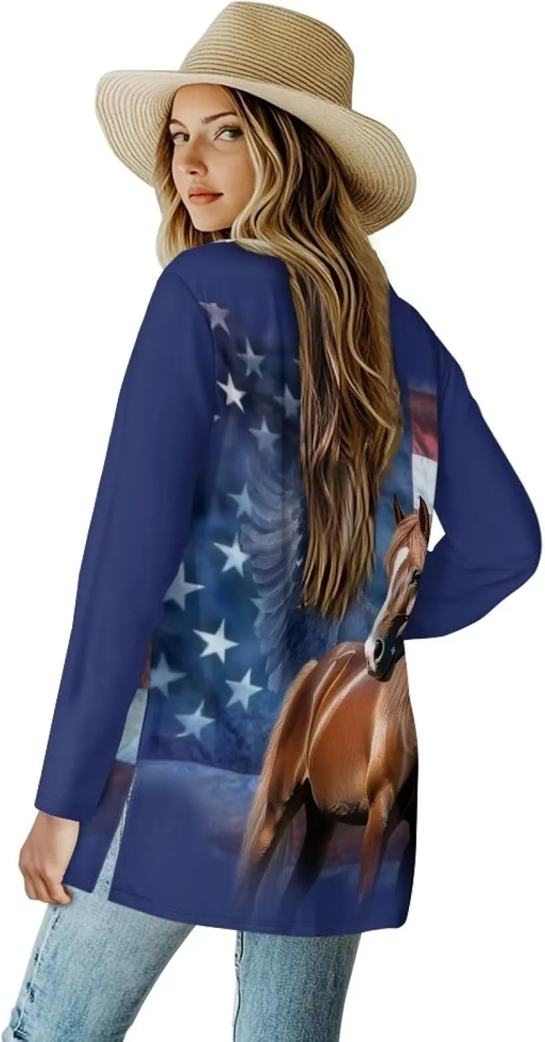 Uourmeti Open Front Cardigan Jacket Long Sleeve Cardigans for Women Lightweight