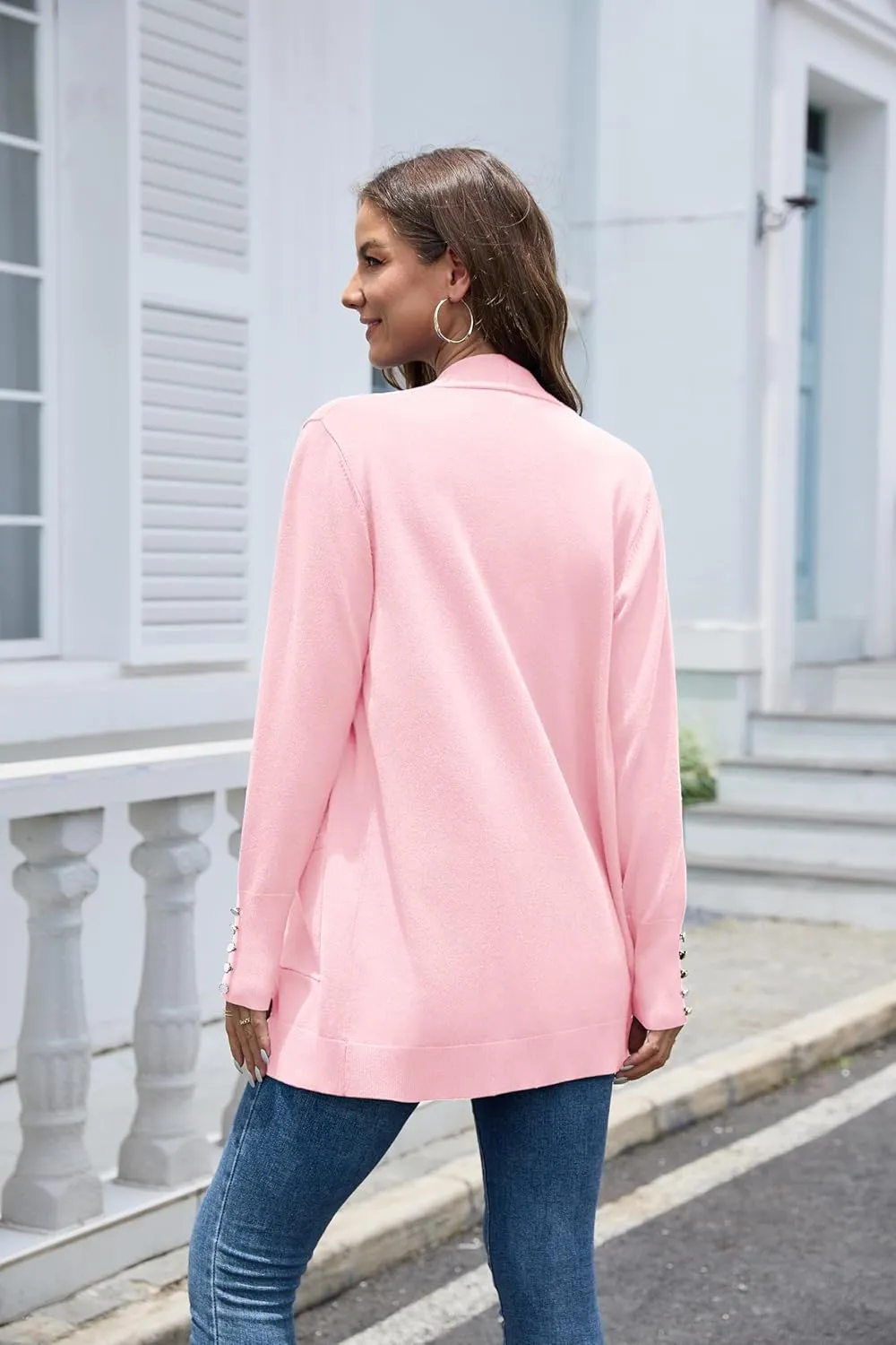 VIISHOW Women Cardigan Sweater Lightweight Open Front Long Sleeve Soft Fine Knit Casual Trendy Kimono Cardigans with Pockets