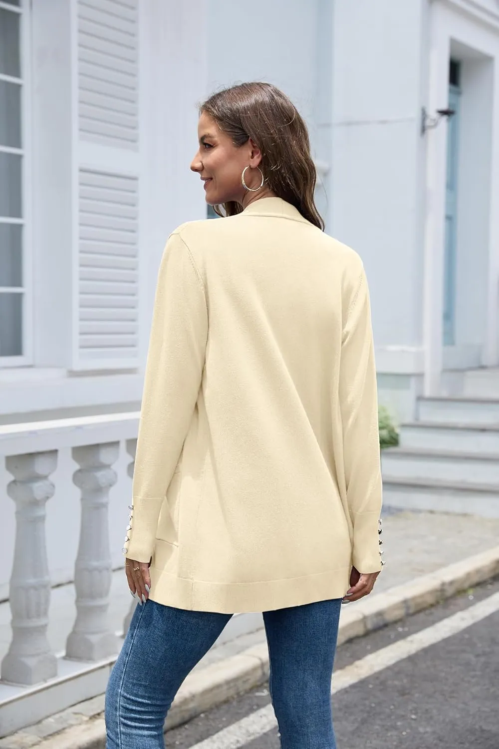 VIISHOW Women Cardigan Sweater Lightweight Open Front Long Sleeve Soft Fine Knit Casual Trendy Kimono Cardigans with Pockets