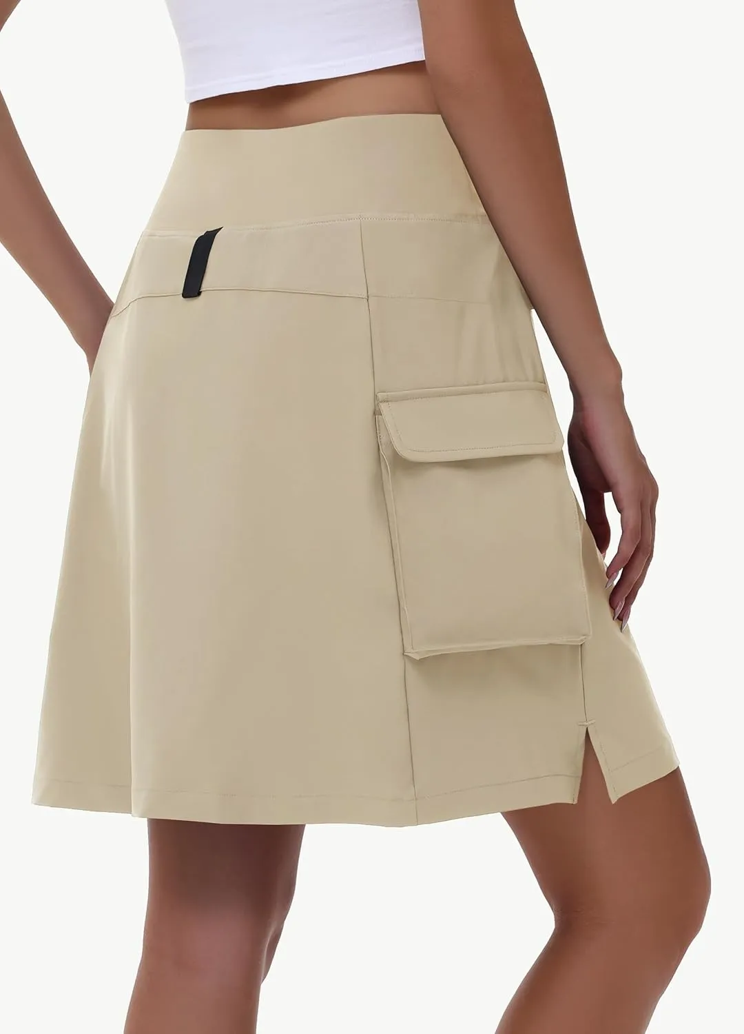 Women's 20" Hiking Cargo Skorts - Knee Length High Waisted Golf Travel Casual Dressy Long Skirt Shorts Quick Dry UPF50