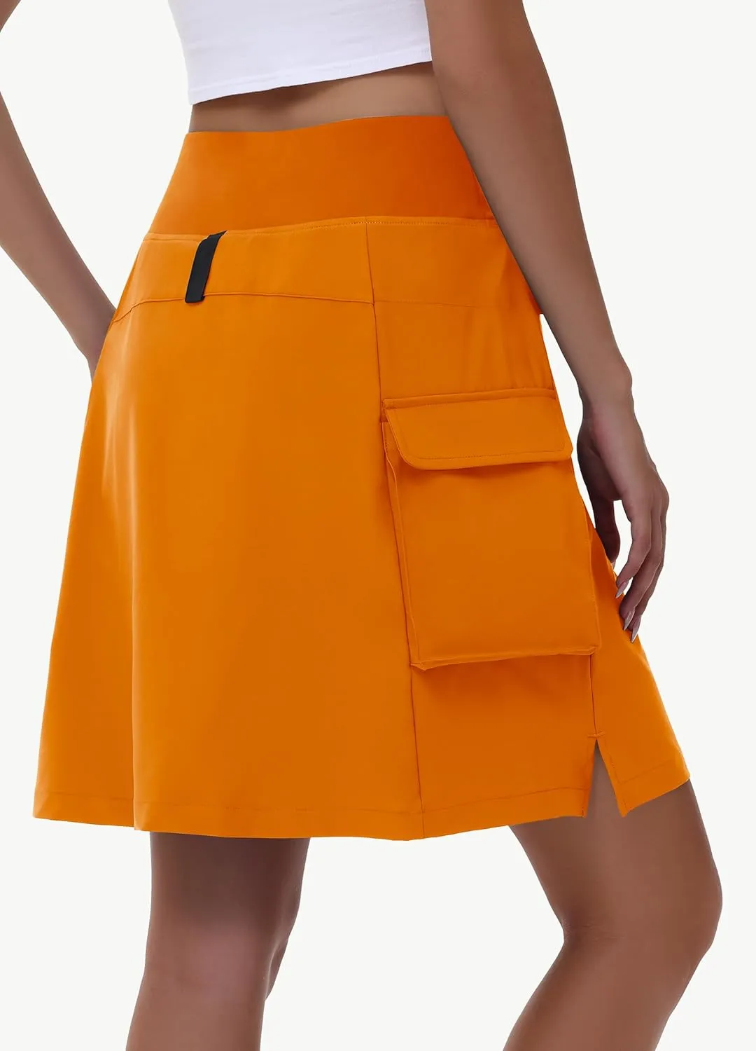 Women's 20" Hiking Cargo Skorts - Knee Length High Waisted Golf Travel Casual Dressy Long Skirt Shorts Quick Dry UPF50