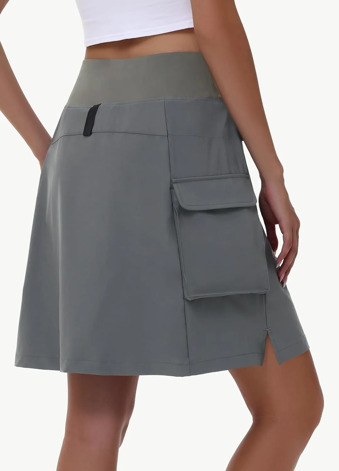 Women's 20" Hiking Cargo Skorts - Knee Length High Waisted Golf Travel Casual Dressy Long Skirt Shorts Quick Dry UPF50
