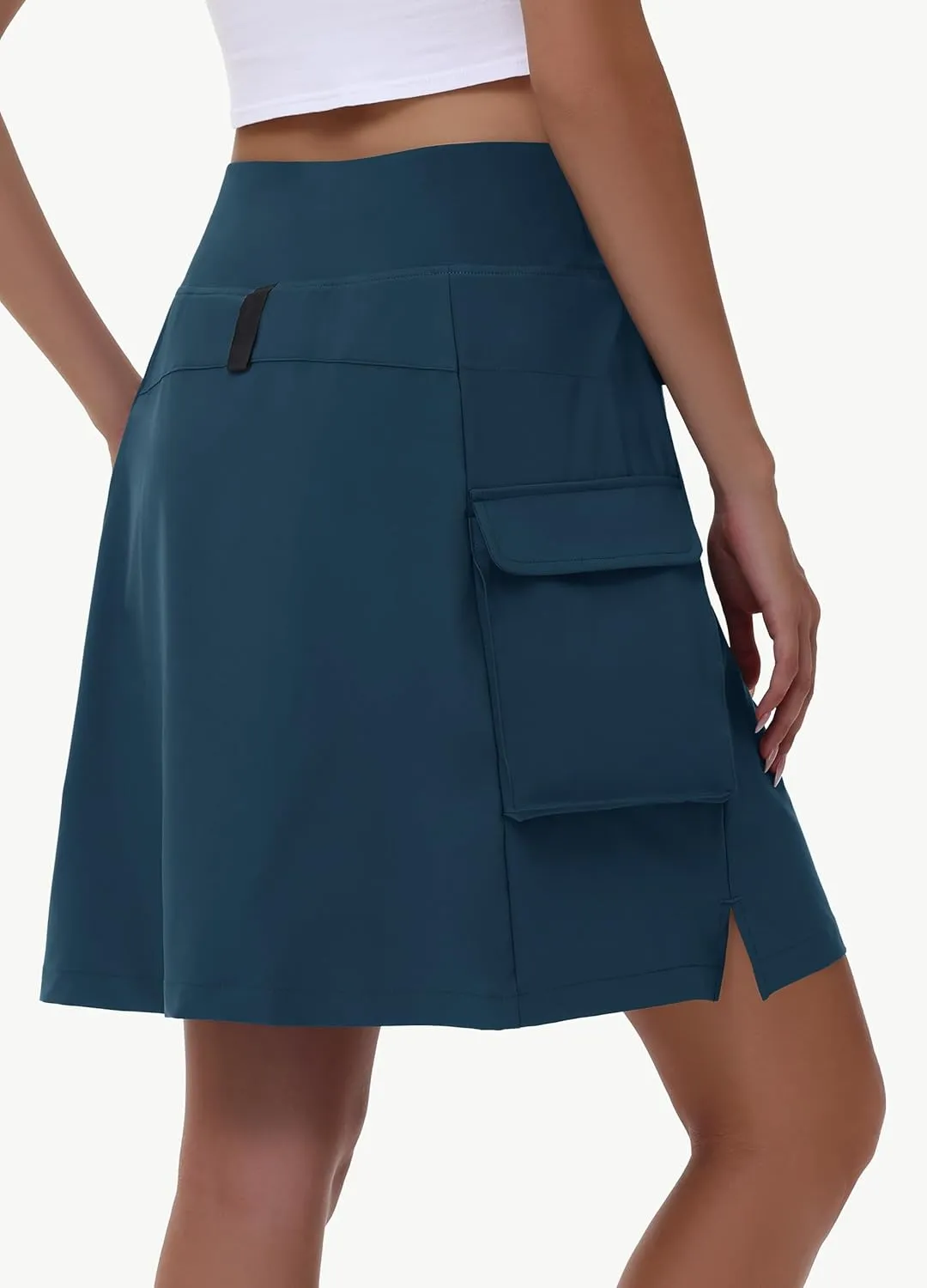 Women's 20" Hiking Cargo Skorts - Knee Length High Waisted Golf Travel Casual Dressy Long Skirt Shorts Quick Dry UPF50