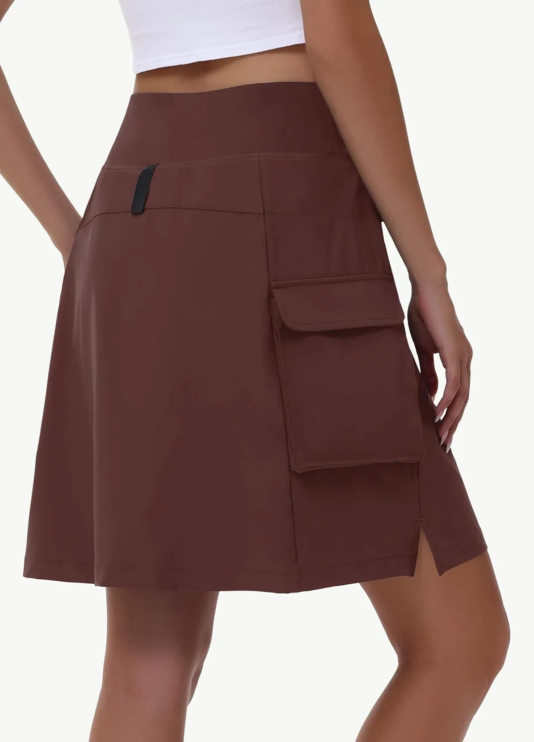 Women's 20" Hiking Cargo Skorts - Knee Length High Waisted Golf Travel Casual Dressy Long Skirt Shorts Quick Dry UPF50