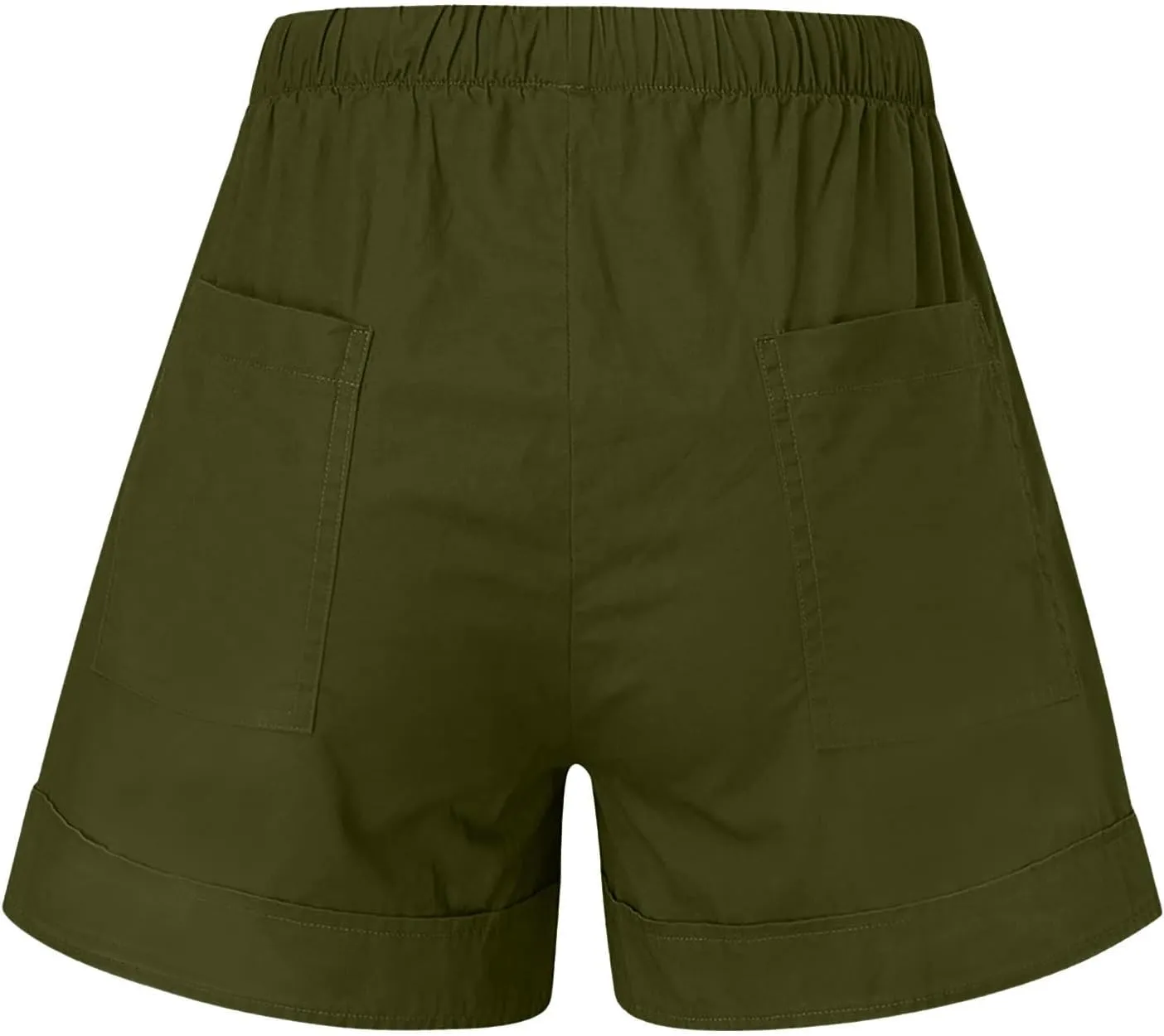 Womens Cotton Shorts 2025 Summer Plus Size Elastic Waist Drawstring Short Pants with Pockets Beach Trendy Clothes